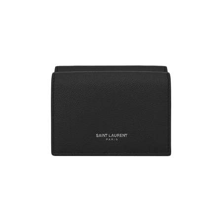 SAINT LAURENT PARIS(サンローランパリ) 財布 サンローラン プティット ウォレット（ブラック／グレインドプードルテクスチャードレザー）