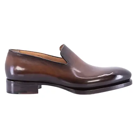Santoni(サントーニ) ローファー アンティークドレザー メンズローファー UNIQUA ブラウン