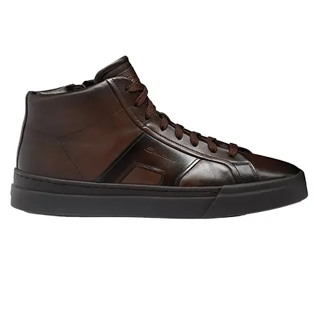 Santoni(サントーニ) スニーカー メンズ レザー Double Buckle Sneaker ダークブラウン