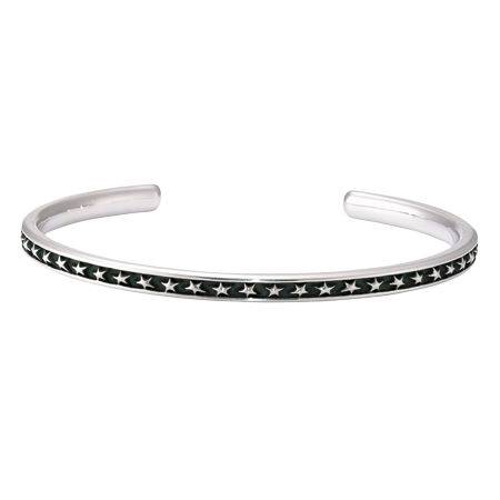 STAR JEWELRY(スタージュエリー) ブレスレット SV925 バングル OXIDIZED SILVER STAR BANGLE(L)