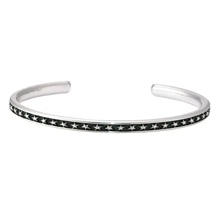 STAR JEWELRY(スタージュエリー) ブレスレット SV925 バングル OXIDIZED SILVER STAR BANGLE(L)