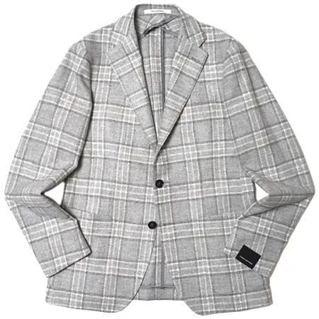TAGLIATORE(タリアトーレ) ジャケット MONTECARLOモンテカルロ ウールシルクブークレタータンチェック2Bジャケット