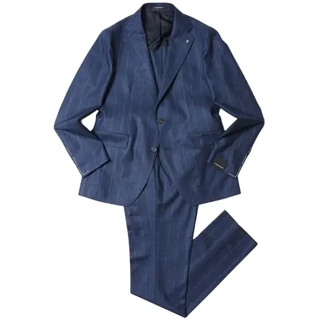 TAGLIATORE(タリアトーレ) スーツ VESVIOヴェスビオ LoroPianaロロピアーナ ウールサキソニーピンストライプ2B1プリーツスーツ