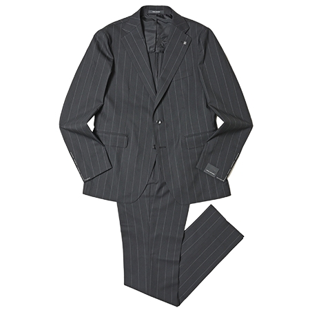 TAGLIATORE(タリアトーレ) スーツ VESVIOヴェスビオ ストレッチウールチョークストライプ2B1プリーツスーツ