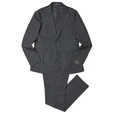 TAGLIATORE(タリアトーレ) スーツ VESVIOヴェスビオ ストレッチウールチョークストライプ2B1プリーツスーツ