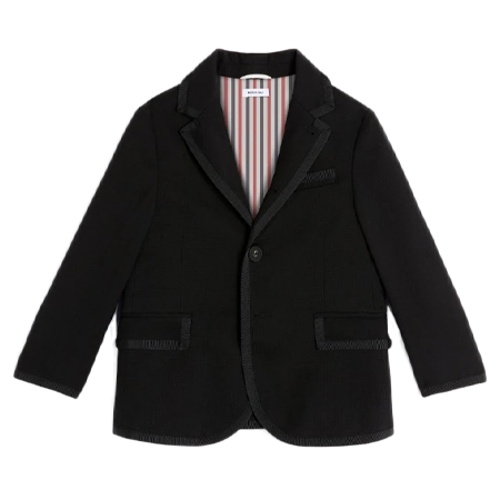 Thom Browne(トムブラウン) キッズ クラシック ピケ スーツ生地 タキシードジャケット