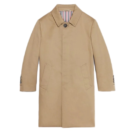 Thom Browne(トムブラウン) キッズ カーキ マッキントッシュ バルカラー オーバーコート