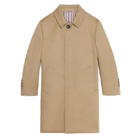 Thom Browne(トムブラウン) キッズ カーキ マッキントッシュ バルカラー オーバーコート