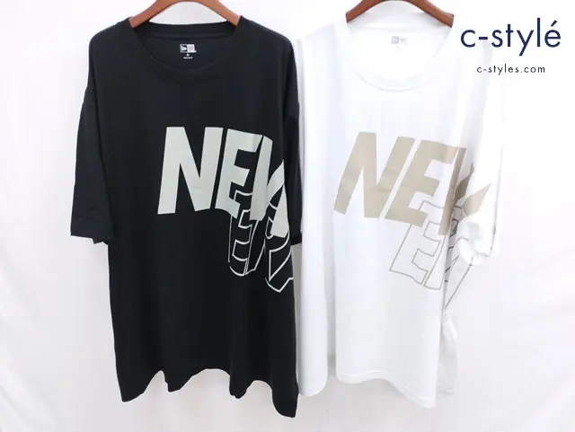 NEW ERA ニューエラ 半袖Tシャツ ロゴ 8L ブラック ホワイト 計2点