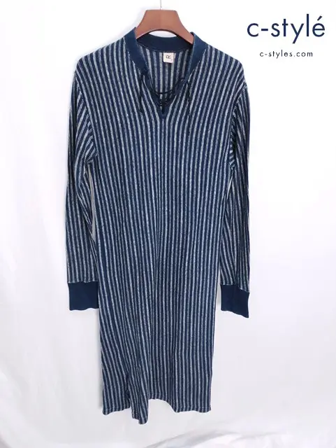 45R フォーティファイブアール ワンピース 3 インディゴ ストライプ コットン