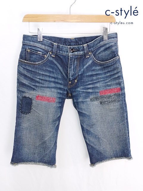 NUMBER (N)INE ナンバーナイン ブッシュハーフデニム ダメージリペア加工 0 インディゴ