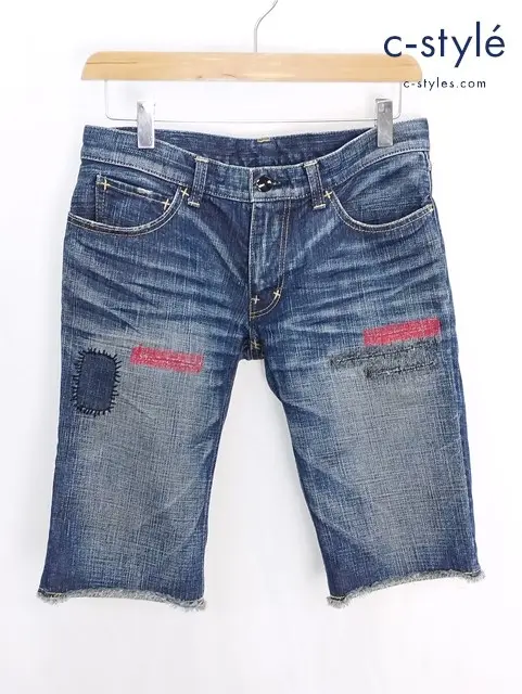 NUMBER (N)INE ナンバーナイン ブッシュハーフデニム ダメージリペア加工 0 インディゴ