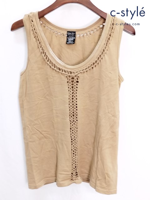 NUMBER (N)INE ナンバーナイン ノースリーブタンクトップ 1 ベージュ 編み込み COTTON100％ 日本製