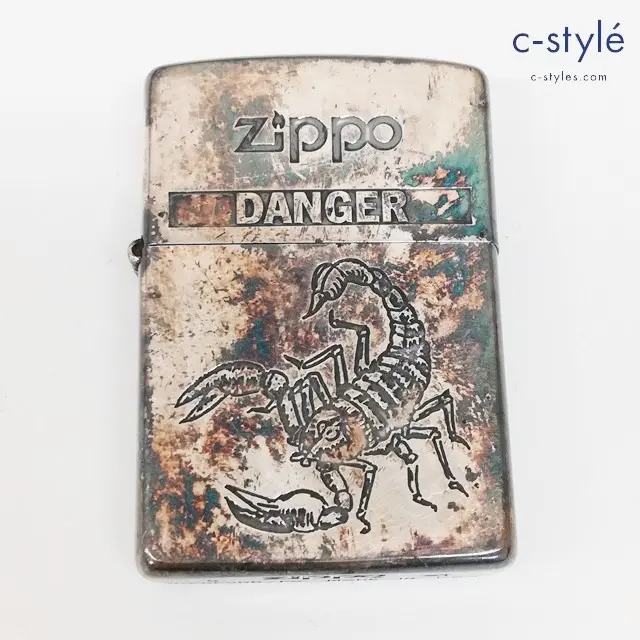 ZIPPO ジッポー オイルライター DANGER スコーピオン シルバー 1995年 喫煙具