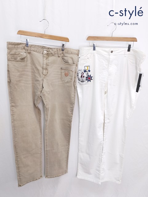 CASTELBAJAC カステルバジャック デニムパンツ 54 ホワイト ベージュ ストレッチ