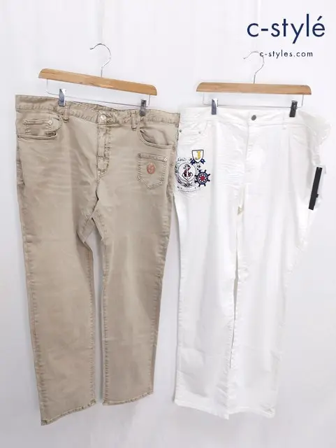 CASTELBAJAC カステルバジャック デニムパンツ 54 ホワイト ベージュ ストレッチ