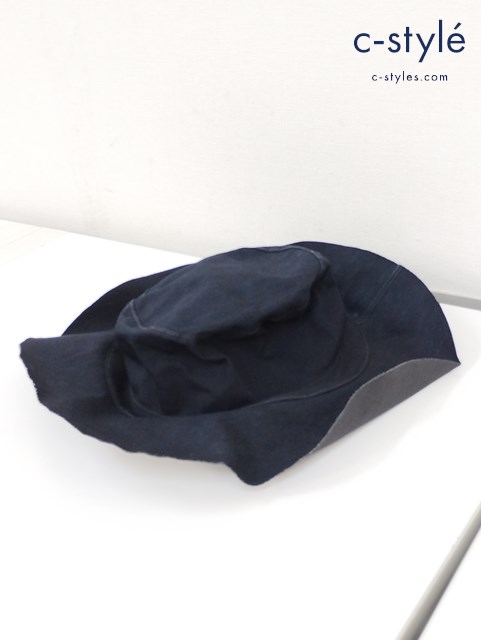 45R フォーティーファイブアール ハット つば広 平 帽子 SIZE 0 ブラック 綿100％ 日本製