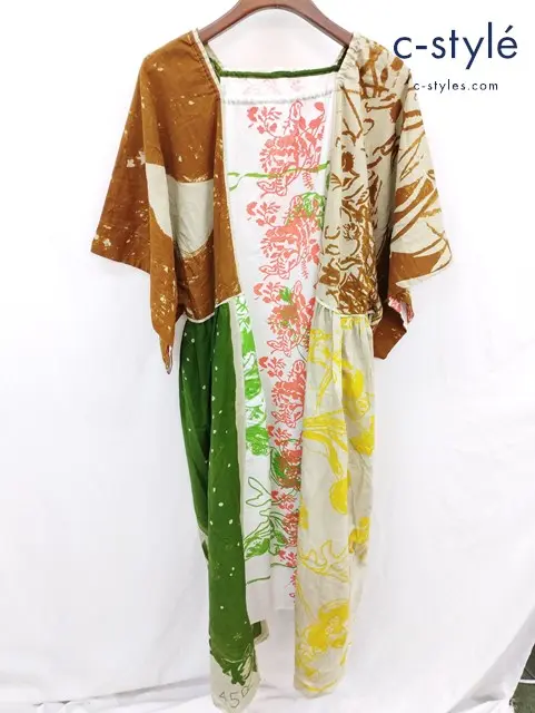 45R ワンピース 半袖 00 マルチカラー ボタニカル柄 No.61050007-12-00 綿100％ 日本製 レディース