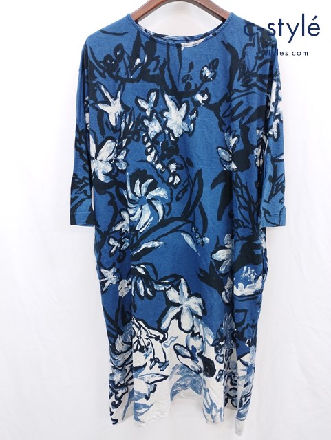 45R フォーティーファイブアール ワンピース 0 マルチカラー ボタニカル柄 藍染 レディース