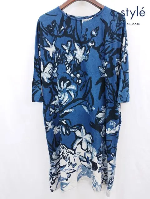 45R フォーティーファイブアール ワンピース 0 マルチカラー ボタニカル柄 藍染 レディース