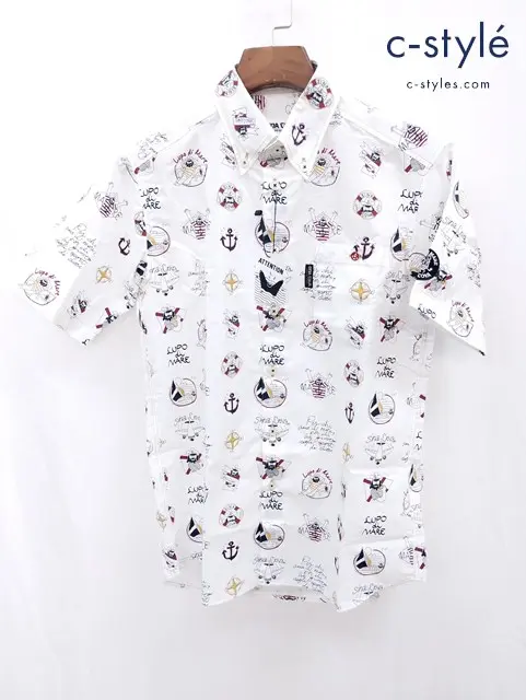 SINA COVA シナコバ 半袖シャツ M ホワイト 19190150 綿100% ボタン