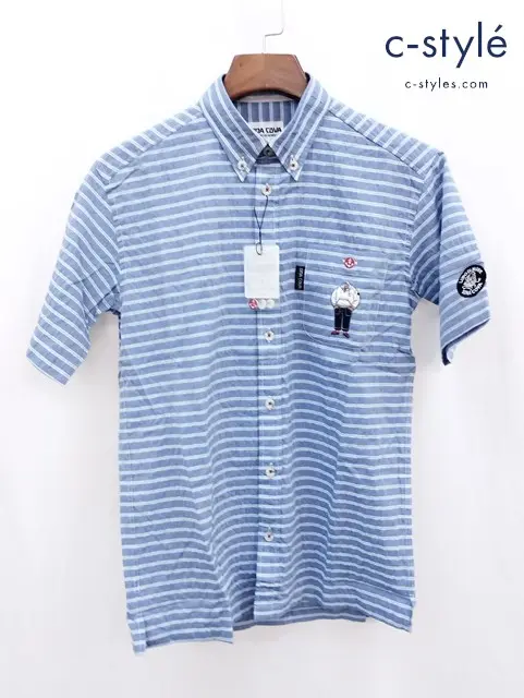 SINA COVA シナコバ 半袖シャツ M ブルー系 18190290 ストライプ 綿100%