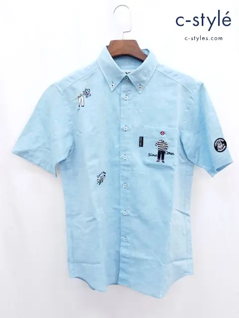 SINA COVA シナコバ 半袖シャツ ブルー M 21190150 綿 麻