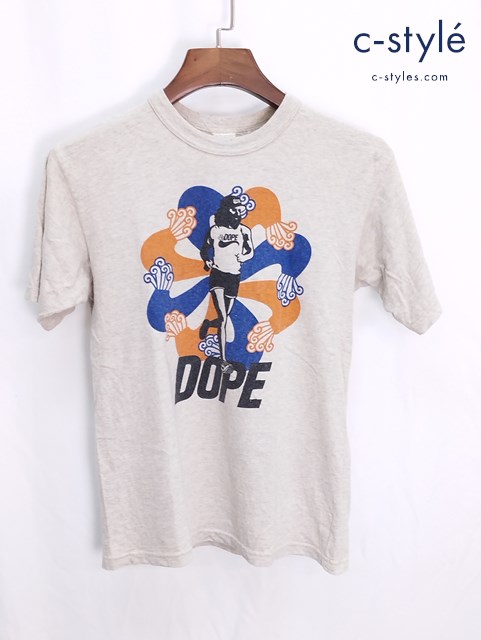 FREEWHEELERS POWER WEAR パワーウェア DOPE IS AS DOPE DOES. Tシャツ S グレー 半袖