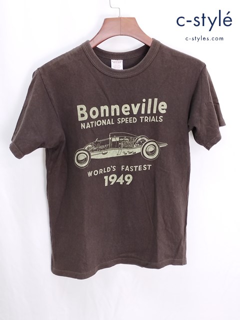 FREEWHEELERS POWER WEAR パワーウェア Bonneville Tシャツ S ブラウン 半袖