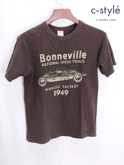 FREEWHEELERS POWER WEAR パワーウェア Bonneville Tシャツ S ブラウン 半袖