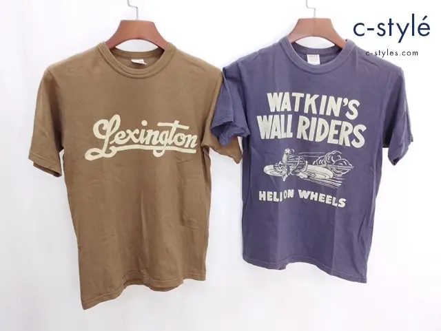 FREEWHEELERS POWER WEAR パワーウェア Tシャツ PIKES OR BUST WALL RIDERS S 茶系 紫系 半袖