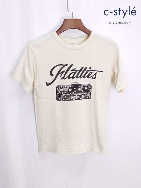 FREEWHEELERS POWER WEAR パワーウェア GOOD BLESS THE FLATTIES Tシャツ S クリーム系 半袖