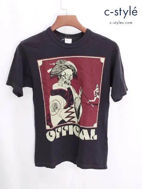 FREEWHEELERS POWER WEAR パワーウェア CANNABIS RUN OFF Tシャツ S 茶系 半袖 スカル 骸骨