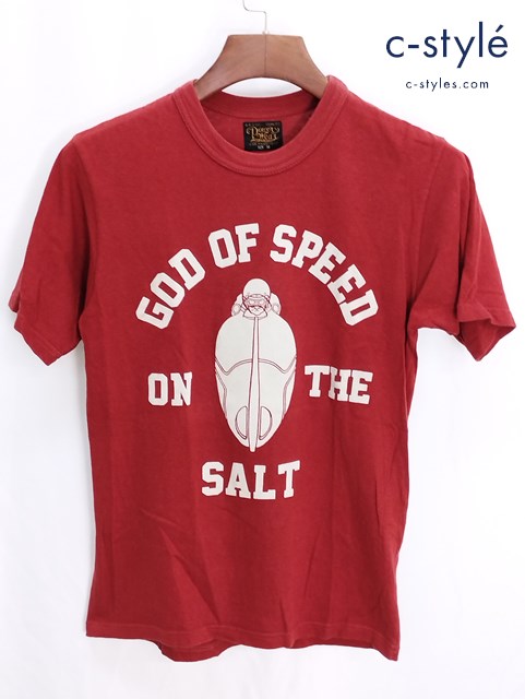 FREEWHEELERS POWER WEAR パワーウェア GOD OF SPEED Tシャツ 36 レッド 半袖