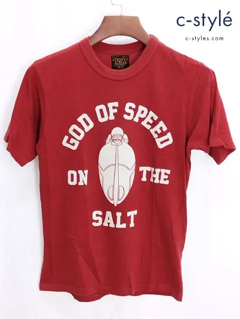 FREEWHEELERS POWER WEAR パワーウェア GOD OF SPEED Tシャツ 36 レッド 半袖