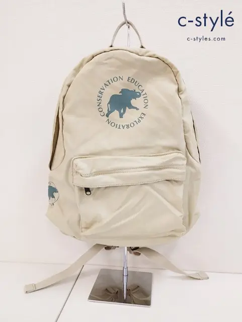 HUNTING WORLD ハンティングワールド リュックサック バックパック クリーム系 ゾウ ロゴ入