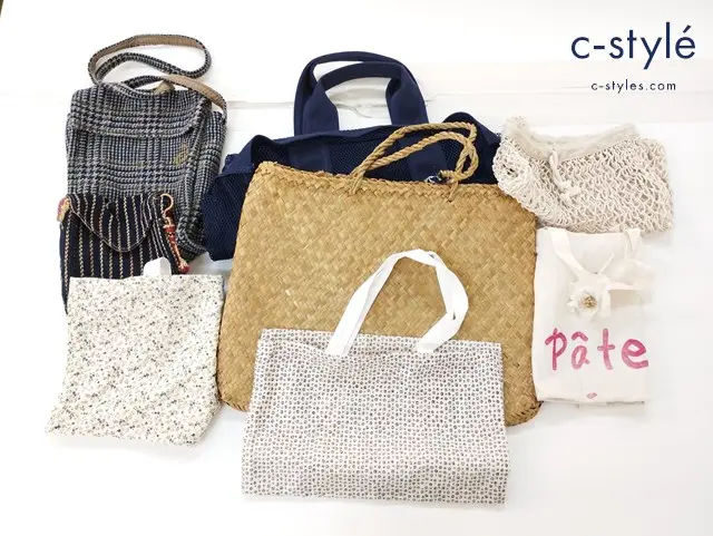 45rpm トートバッグ ショルダーバッグ かごバッグ シューズバッグ エコBAG 網 花 総柄 レディース 計8点