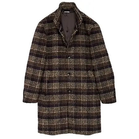 HIGH STREET(ハイストリート) BALLIシャギーチェックスタンドコート