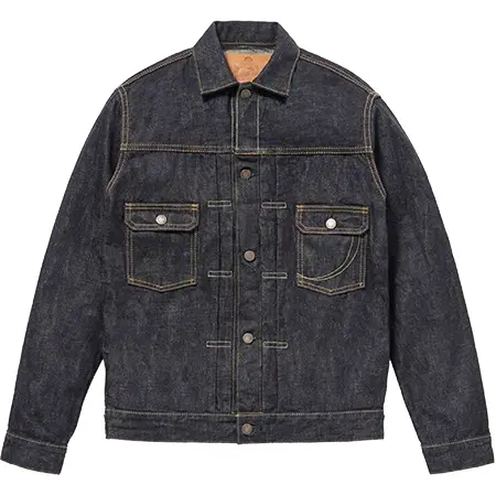 桃太郎ジーンズ(モモタロウジーンズ) 銅丹レーベル MJ2103 銅丹特濃インディゴブルー・ダブルポケットデニムジャケット