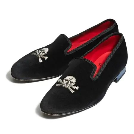 Tricker’s(トリッカーズ) チャーチル CHURCHILL / BLACK VELVET SILVER SKULL (HALF RUBBER SOLE)