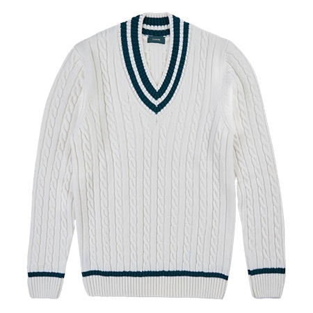 ZANONE(ザノーネ) ニット ジーロングウールのVネックニット – ホワイトグリーン