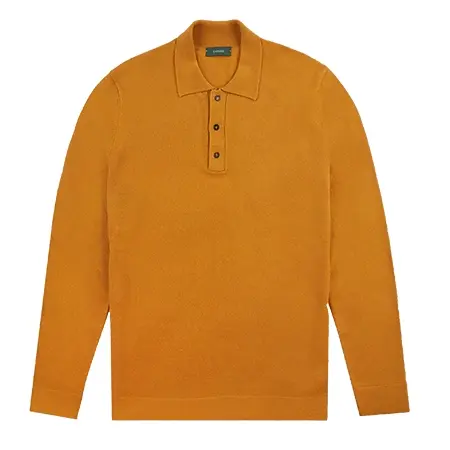 ZANONE(ザノーネ) ポロシャツ ウールとカシミア・スリムフィットポロ – マスタード