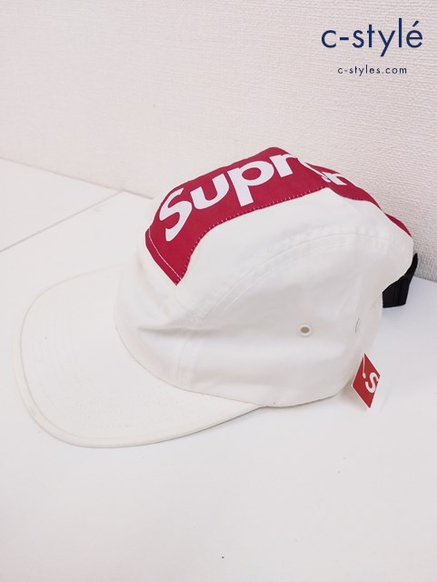 Supreme シュプリーム トップストライプキャンプキャップ ホワイト×レッド MADE IN USA