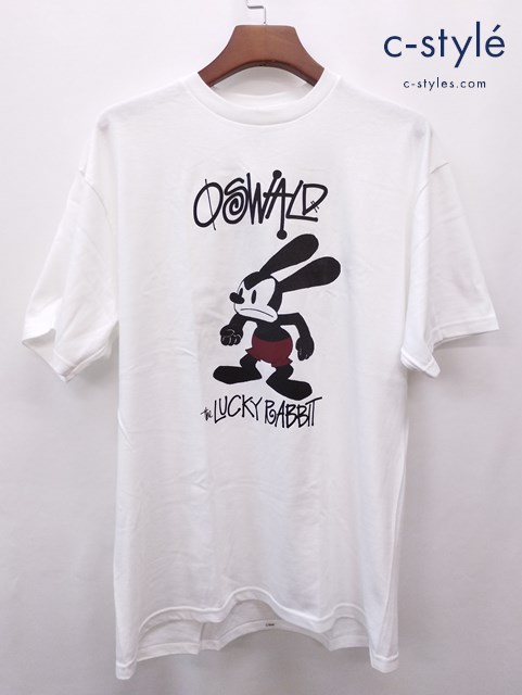 STUSSY×OSWALD ステューシー×オズワルド Tシャツ L ホワイト the LUCKY RABBIT