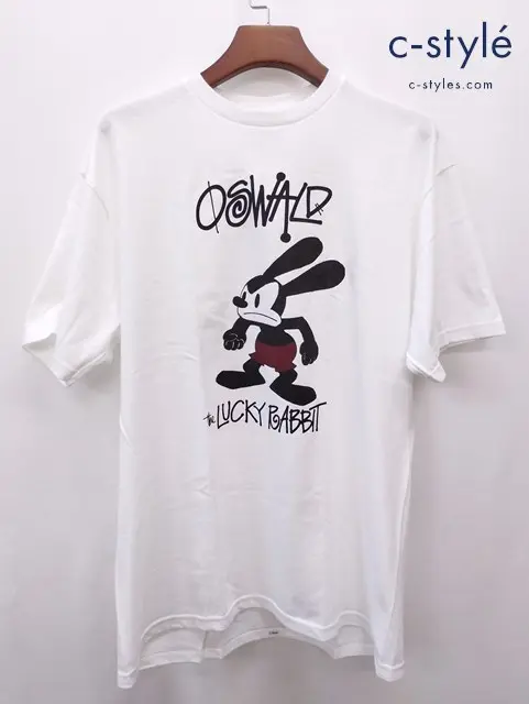STUSSY×OSWALD ステューシー×オズワルド Tシャツ L ホワイト the LUCKY RABBIT