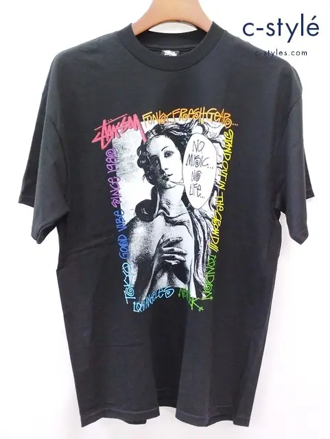 STUSSY×TOWER RECORDS ステューシー×タワーレコード Tシャツ L ブラック