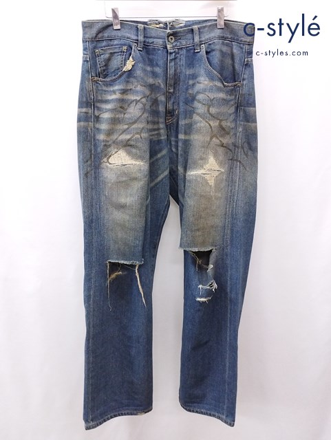 WHIZ LIMITED ウィズリミテッド デニムパンツ L インディゴ ダメージ加工