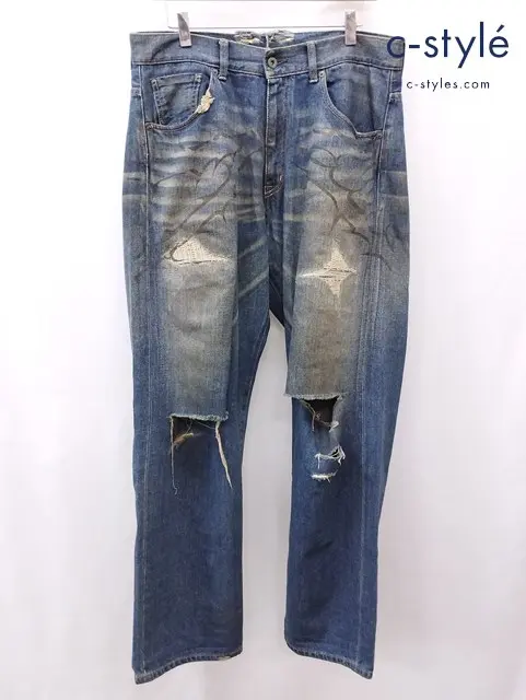 WHIZ LIMITED ウィズリミテッド デニムパンツ L インディゴ ダメージ加工