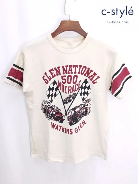 BOOTLEGGERS ブートレガーズ GLEN NATIONAL 500 MILE RACE Tシャツ クリーム系 半袖 / FREEWHEELERS