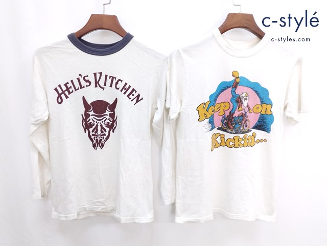 FREEWHEELERS フリーホイーラーズ Tシャツ HELL’S KITCHEN Keep on Kickin ホワイト